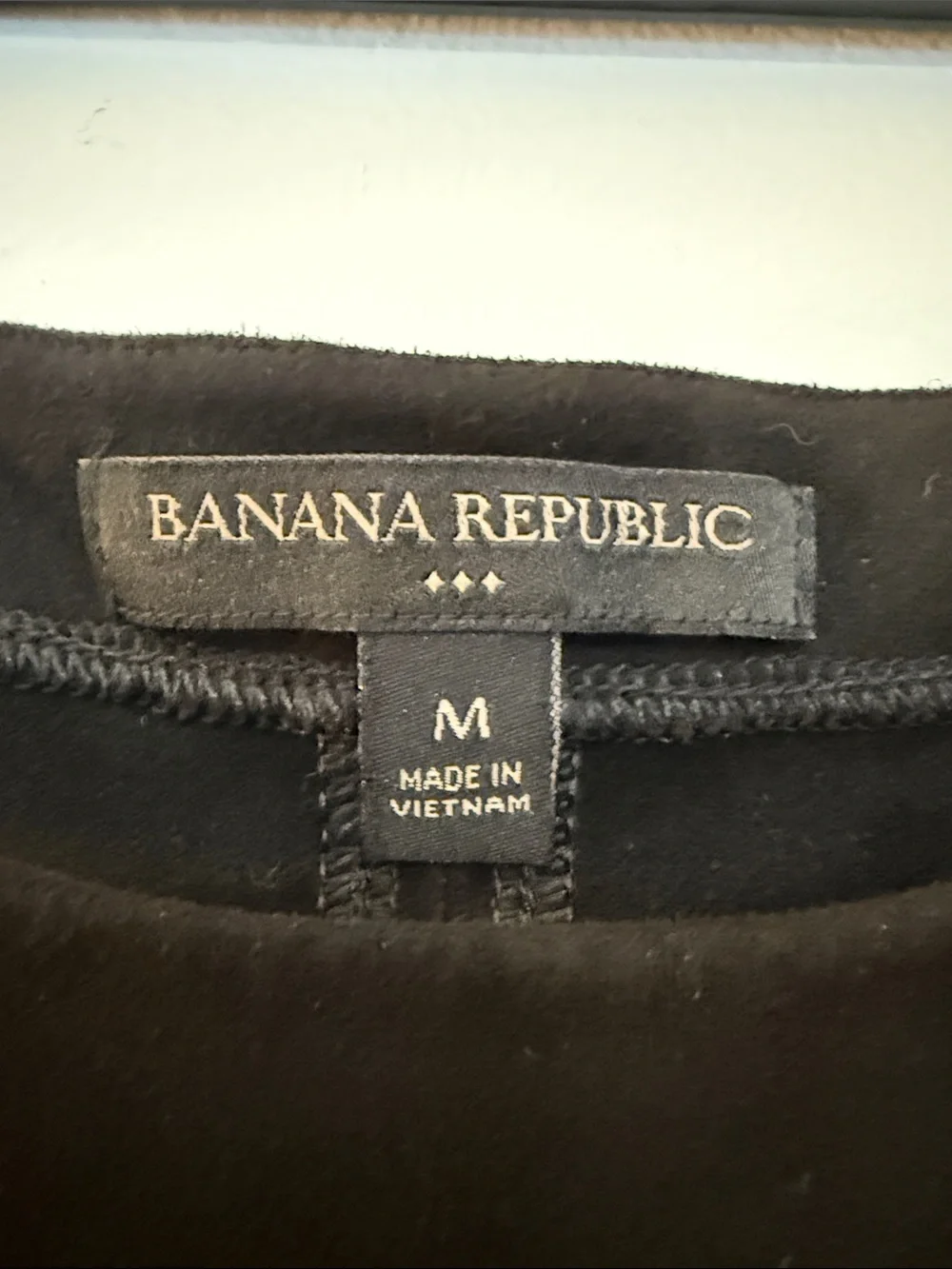 Banana Republic Black Short Sleeve Tee with Button Sleeve Tabs - Picture 2 of 2